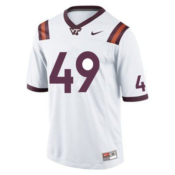 Men #49 William Kakavitsas Virginia Tech Hokies College Football Jerseys Sale-White - Click Image to Close